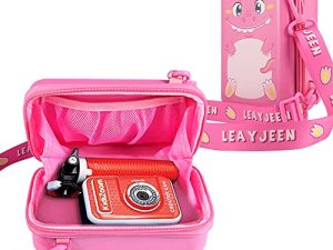 Leayjeen Pink Kids Camera Case Compatible with VTech KidiZoom Creator Cam/Dragon Touch and More Instant Print Camera for Kids，Kids Digital Video Camera and Accessories(Case Only) Pink