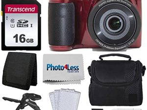Kodak PIXPRO AZ255 Digital Camera (Red) + Point & Shoot Camera Case + 16GB Memory Card + USB Card Reader + Table Tripod + Accessories
