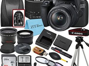 Canon EOS 2000D / Rebel T7 DSLR Camera with EF-S 18-55mm Lens + SanDisk 32GB Card + Tripod + Case + Wideangle Lenses + ZeeTech Accessory Bundle (20pc Bundle) (18-55MM