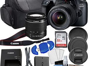Camera EOS 4000D DSLR (Rebel T100) W/ 18-55mm Zoon Lens | 18 Megapixels CMOS | Full HD Video + 32GB SD Card + Padded Case + High Speed Card Reader + Starter Bundle