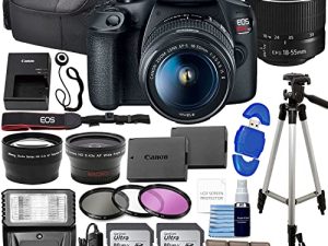 Canon EOS Rebel T7 DSLR Camera Bundle with Canon EF-S 18-55mm f/3.5-5.6 is II Lens + 2X 32GB Memory Cards + Filters + Preferred Accessory Kit (Renewed)