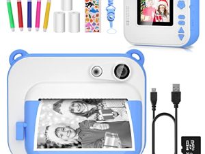 Kids Instant Camera for 3-12 Years Old Kids Toddlers Childrens Boys Girls Christmas Birthday Gifts 2.0 Inch Screen 12MP / 1080P HD Video Camera Baby Instant Print Digital Camera