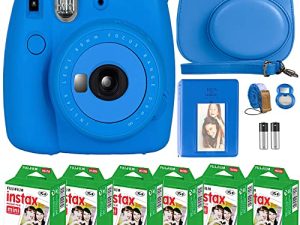 FujiFilm Instax Mini 9 Instant Camera + Fujifilm Instax Mini Film (60 Sheets) Bundle with Deals Number One Accessories Including Carrying Case