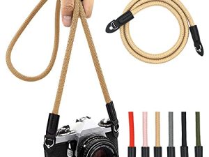 Eorefo Camera Strap Vintage 100cm Nylon Climbing Rope Camera Neck Shoulder Strap for Micro Single and DSLR Camera(Brown)
