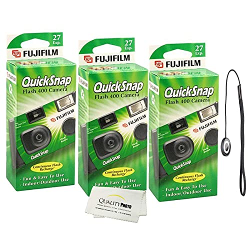 Fujifilm QuickSnap Flash 400 Disposable 35mm Camera + Quality Photo Microfiber Cloth Fujifilm QuickSnap Flash 400 Disposable 35mm Camera + Quality Photo Microfiber Cloth