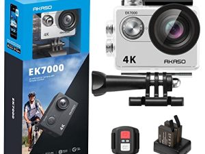 AKASO EK7000 4K30FPS Action Camera Ultra HD Underwater Camera 170 Degree Wide Angle 98FT Waterproof Camera Silver