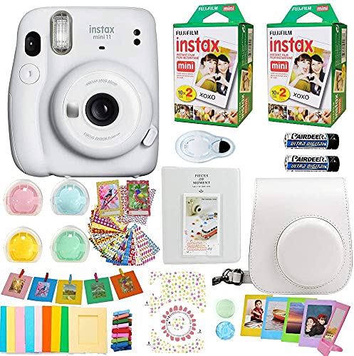 Fujifilm Instax Mini 11 Camera + Fuji Instant Instax Film (40 Sheets) & Includes Case + Assorted Frames + Photo Album + 4 Color Filters and More Bundle (Ice White) Fujifilm Instax Mini 11 Camera + Fuji Instant Instax Film (40 Sheets) & Includes Case + Assorted Frames + Photo Album + 4 Color Filters and More Bundle (Ice White)