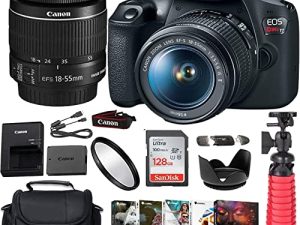 EOS Rebel 2000D DSLR Camera Bundle with EF-S 18-55mm f/3.5-5.6 is II Lens + Gadget Case + Sandisk 128gb Ultra Memory Card + Photo Software Suite + TopKnotch Kit