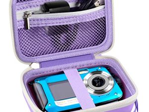 Digital Camera Case Compatible with Kaisoon/ for AbergBest 21 Mega Pixels 2.7" LCD Rechargeable HD/ for Canon PowerShot ELPH 180 190/ for Sony DSCW800 DSCW830 Kids Camera with SD Card & Cable -Purple