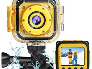PROGRACE Kids Camera Waterproof Toy - Children Digital Action Camera for Boys Girls Age 3 4 5 6 7 8 9 10 11 12 Years Old Birthday Toddler Camcorder Pool Toys for Boys Age 6-8 Games Camera