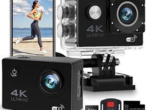 ZYCZWL 4K30FPS Action Camera Ultra HD Waterproof Camera 98FT 30M Underwater Cameras 170 Degree Wide Angle and Remote Control Sports Cameras with 2 Batteries and 32G SD Card & Helmet Accessories Kit…