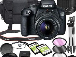 Canon EOS 2000D (Rebel T7) DSLR Camera Bundle with 18-55mm Lens | Built-in Wi-Fi|24.1 MP CMOS Sensor | |DIGIC 4+ Image Processor and Full HD Videos + 64GB Memory(17pcs)