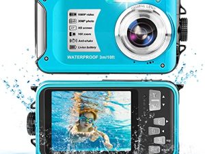 Yifecial Waterproof Camera 10FT Underwater Camera 30MP 1080P HD Video Resolution 16X Zoom Waterproof Digital Camera for Snorkeling