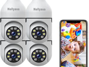 4 Pack Light Socket Security Camera 1080P Lightbulb Camera Outdoor Wireless WiFi