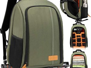 TARION Camera Backpack Waterproof Camera Bag Large Capacity Camera Case with 15 Inch Laptop Compartment Rain Cover for Women Men Photographer Lens Tripod Green