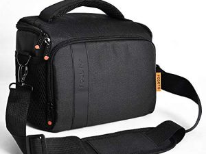 FOSOTO Waterproof (with Rain Cover) Shoulder Camera Case Bag Compatible for Nikon D5600 D750 D3300 Canon Rebel SL2 T7i EOS 80D 60D Sony A77II a68 a99II Travel DLSR SLR Camera Bags