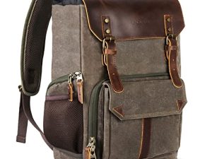 Endurax Camera Backpack for Photographers Leather Camera Bag Backpack Fit DSLR Cameras and 15.6" Laptop