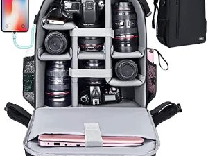 Cwatcun Camera Backpack with USB