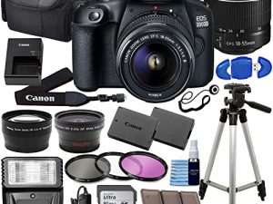 Canon EOS 2000D (Rebel T7) DSLR Camera with EF-S 18-55mm f/3.5-5.6 DC III Lens 3 Lens Kit Bundled with Complete Photo Bundle + 64GB Card + Extra Battery + 3PC Filter Kit + More (Renewed)