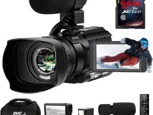 SPRANDOM Video Camera 4K Camcorder 48MP Vlogging Camera WiFi YouTube Camera with IR Night Vision 3" Touch Screen 30X Digital Zoom Camera Recorder
