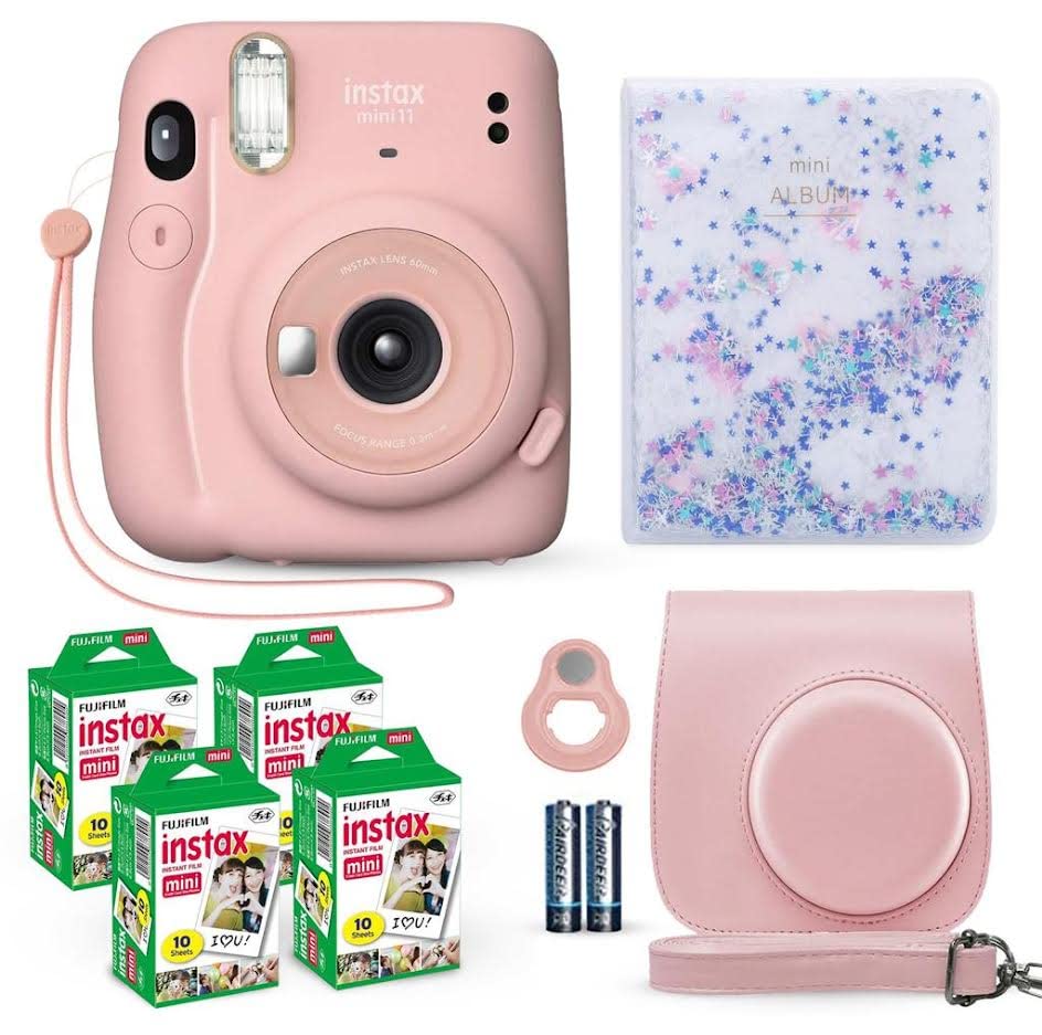 Fujifilm Instax Mini 11 Instant Camera Blush Pink + Fuji Film Value Pack (40 Sheets) + Shutter Accessories Bundle Fujifilm Instax Mini 11 Instant Camera Blush Pink + Fuji Film Value Pack (40 Sheets) + Shutter Accessories Bundle