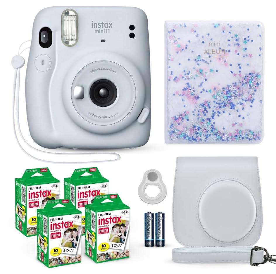 Fujifilm Instax Mini 11 Instant Camera Ice White + Fuji Film Value Pack (40 Sheets) + Shutter Accessories Bundle Fujifilm Instax Mini 11 Instant Camera Ice White + Fuji Film Value Pack (40 Sheets) + Shutter Accessories Bundle